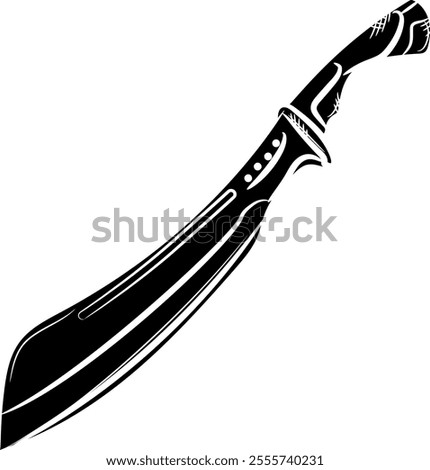 Silhouette of a hand-drawn machete