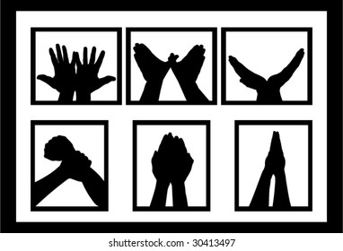 silhouette of hands