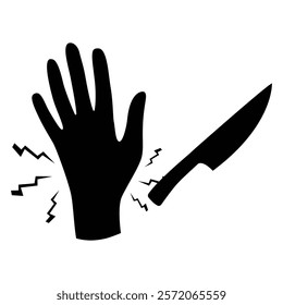 Silhouette of Hands in an Accident or Injury Situation