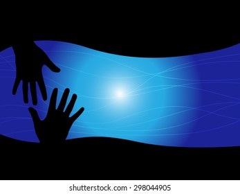 Silhouette of hands dancing on music
