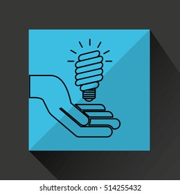 silhouette hands environmentally friendly bulb energy vector illustration eps 10