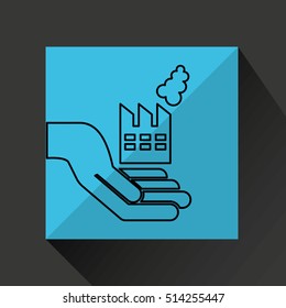 silhouette hands environmentally friendly industrial vector illustration eps 10