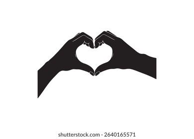 Silhouette Hands Forming Heart Shape - Abstract Heart Hands