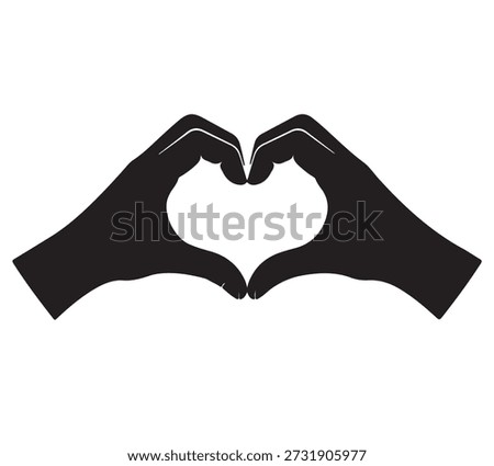 Silhouette of hands forming a heart shape.