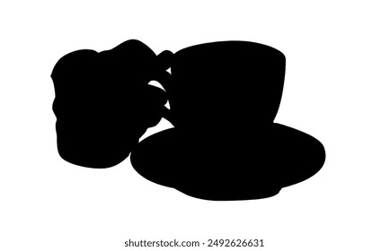 silhouette of hands holding a coffee cup