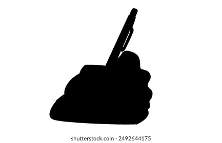 silhouette of hands holding pen