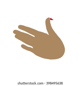 Silhouette hands like a bird. A symbol of peace and love.