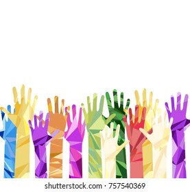 silhouette of hands raised upwards