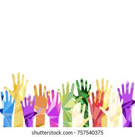 silhouette of hands raised upwards