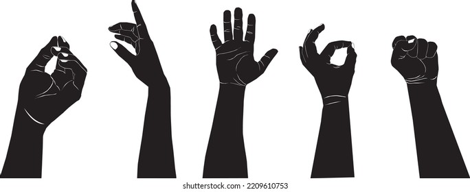 silhouette of hands vector illustration