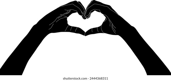 silhouette of hands vector on white background