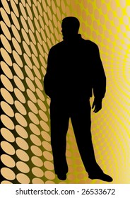Silhouette of a handsome man