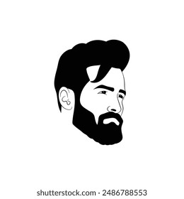 Silhouette of handsome man, Barber logo icon