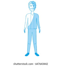 silhouette handsome man with beard and elegant wear
