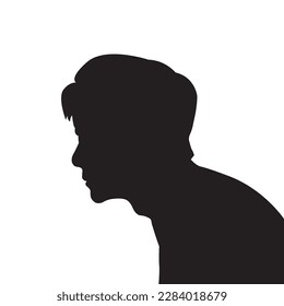 silhouette of a handsome man looking half body