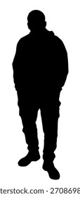 Silhouette of a handsome man posing
