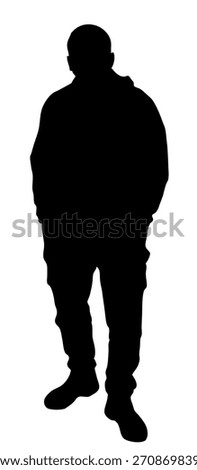 Silhouette of a handsome man posing