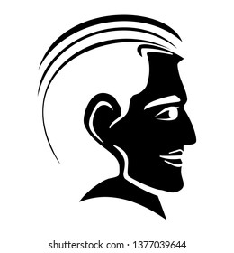 silhouette of handsome man vector face