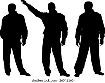 Silhouette of handsome men