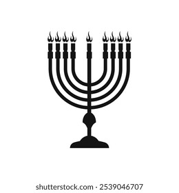 logotipo de hanukkah silhueta em design plano decoração.hanukkah símbolo ilustração