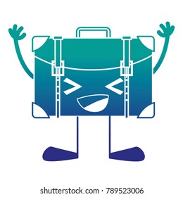 silhouette happy backpack kawaii with arms and legs