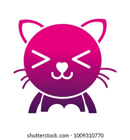 silhouette happy cat adorable feline animal