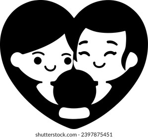 Silhouette of Happy couple love