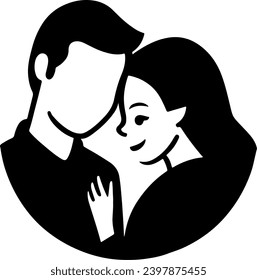 Silhouette of Happy couple love