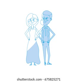 silhouette happy couple together and romantic celebration