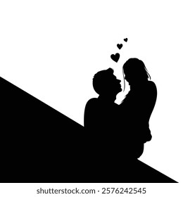 silhouette of happy couple vector inspiration