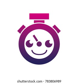 silhouette happy and cute chronometer object kawaii