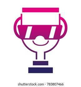 silhouette happy and cute cup prize kawaii