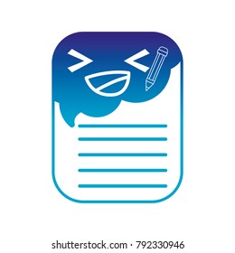 silhouette happy and cute note paper kawaii