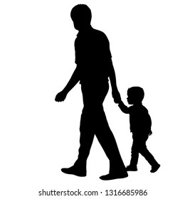 Silhouette of happy family on a white background