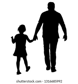 Silhouette of happy family on a white background