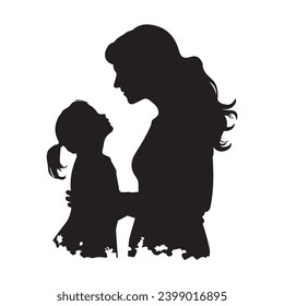 Silhouette of happy family parents mother and Daughter ,child , baby , kids on a white background 