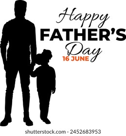 Silhouette happy father's day vector illustration