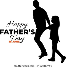 Silhouette happy father's day vector illustration