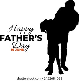 Silhouette happy father's day vector illustration