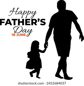 Silhouette happy father's day vector illustration