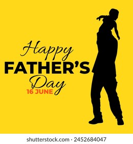 Silhouette happy father's day vector illustration
