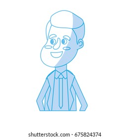 silhouette happy groom with hairstyle and elegant suit