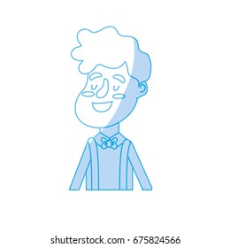 silhouette happy groom with hairstyle and elegant clothes