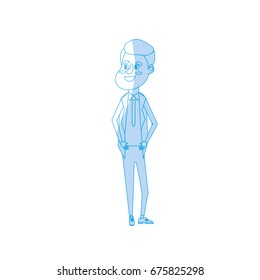 silhouette happy groom with hairstyle and elegant suit