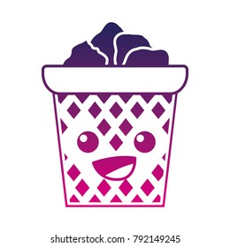 silhouette happy papers can kawaii cartoon