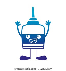 silhouette happy and tender glue object kawaii with arms and legs