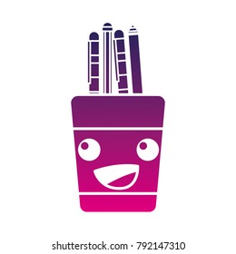 silhouette happy tools cup kawaii cartoon
