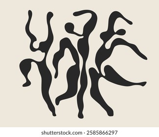 silhouette of happy village friends