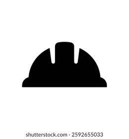 Silhouette hard hat worker safety. Construction helmet icon vector illustration. 