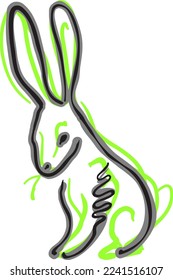 silhouette of a hare for logo